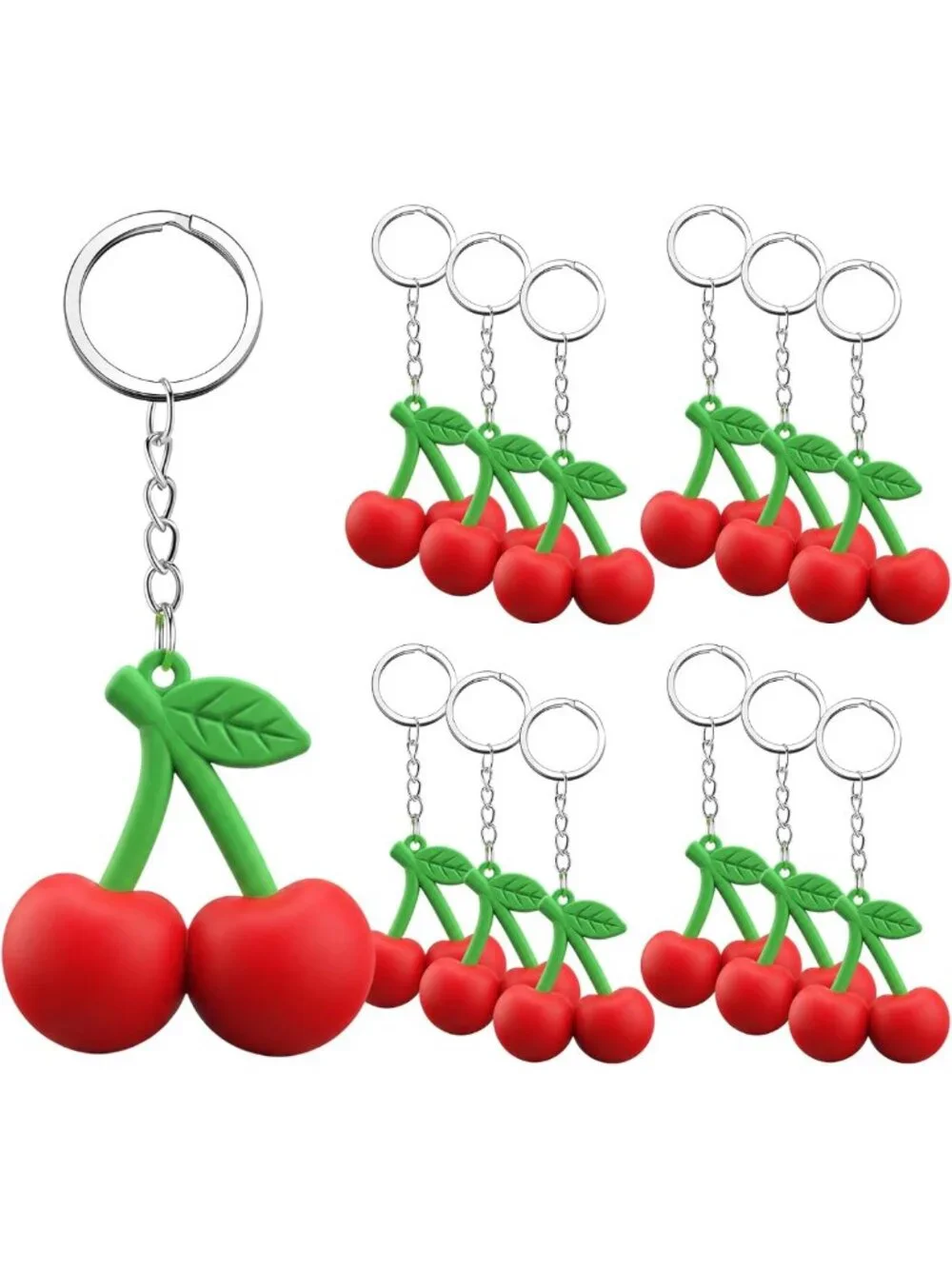 Colorful 3D Silicone Fruit Keychain Charms - Fun Bulk Gifts for All Ages